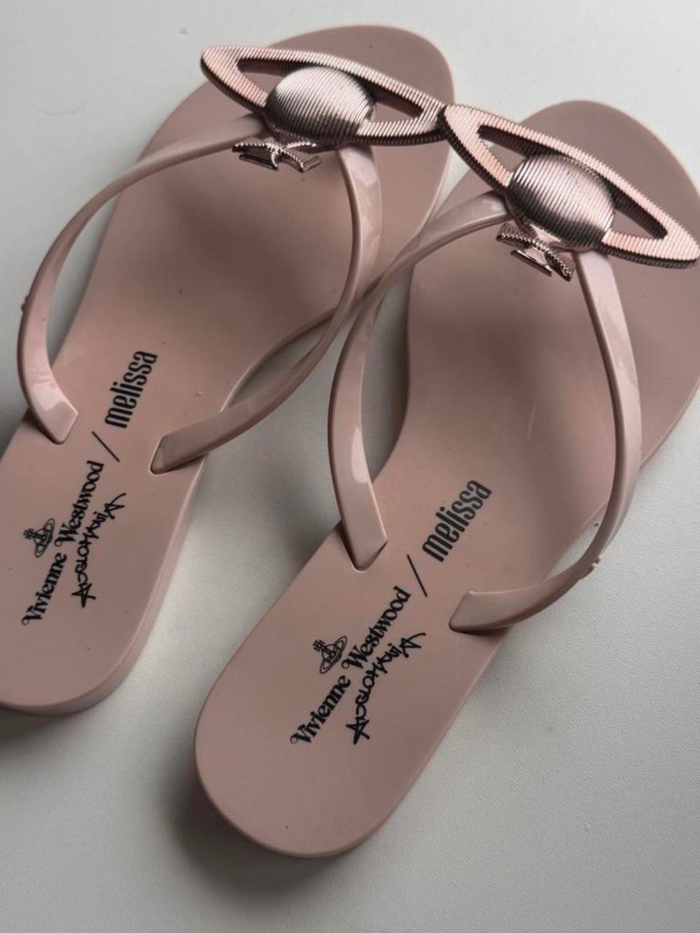 Vivienne Westwood Pink Jelly Orb Thong Sandals